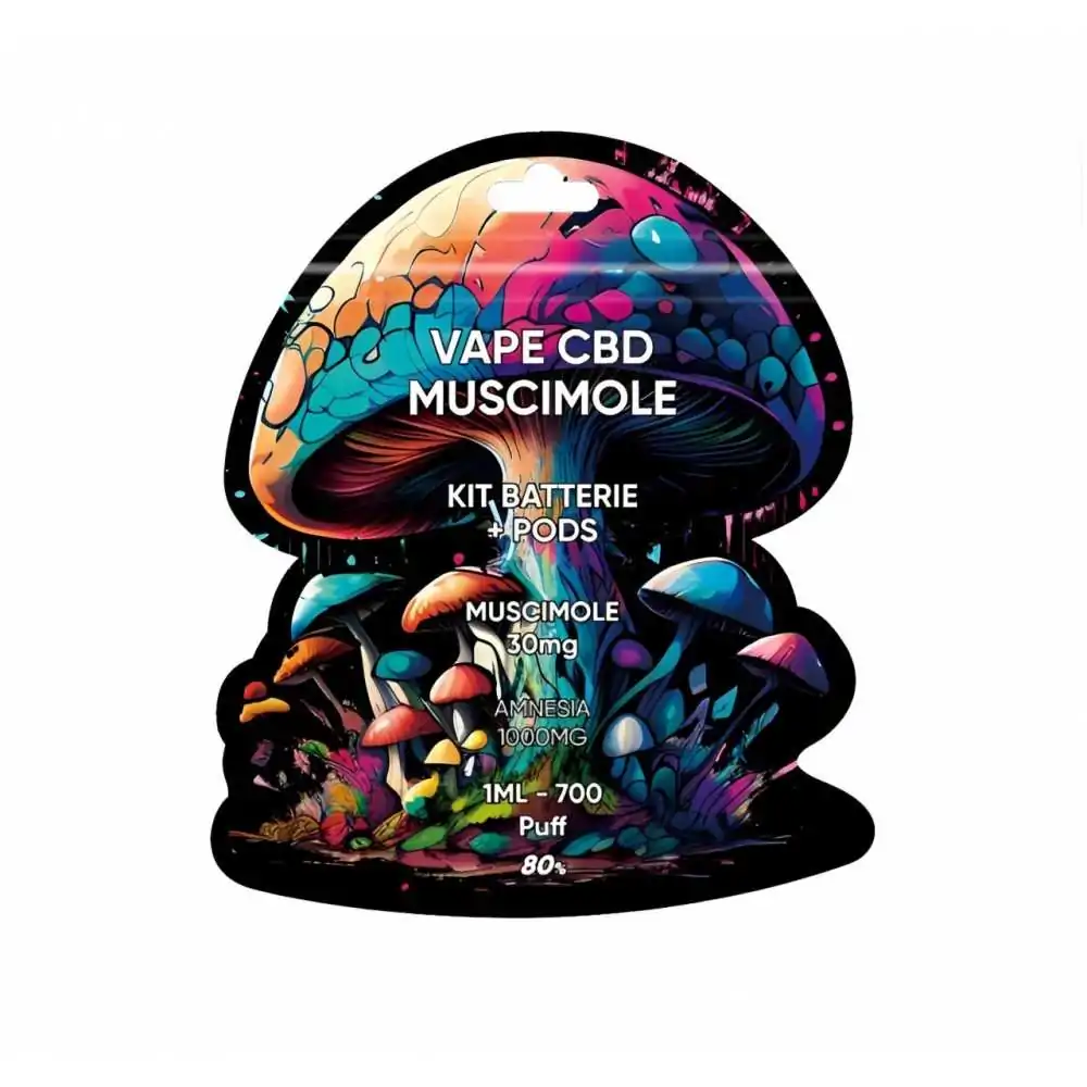 Starter Kit Vape CBD Muscimole Amnésia Batterie + Pod Starter Kit Vape CBD Muscimole Amnésia Batterie + Pod
