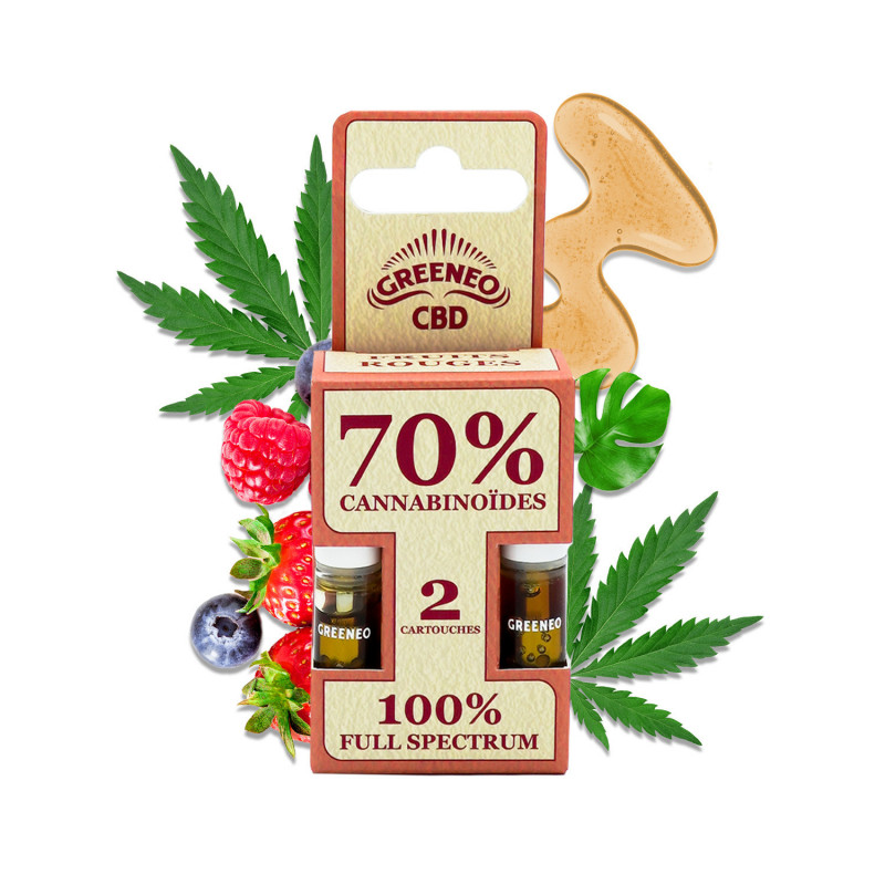 Cartouche e-liquide CBD full spectrum 70% - 2 pcs | GREENEO sans nicotine (Menthe)