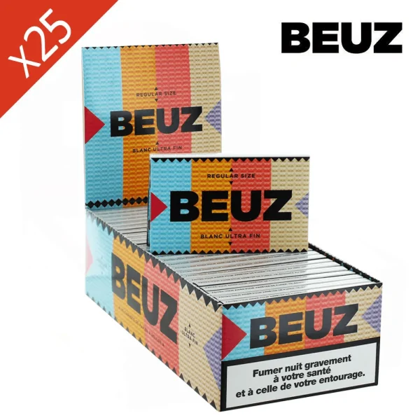 Boite de 25 Carnets Feuilles à rouler BEUZ Blanc Regular