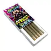 Boîte d'Infusticks CBD Amnesia 7%, design coloré avec chien, contenant 4 sticks