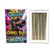 Produit CBD'EAU : pack 4 Infusticks Orange Bud 7% CBD avec packaging coloré et chien