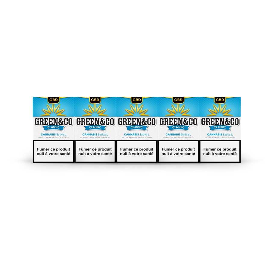 Cigarettes CBD Green&Co Classic - Pack de 20 Pre-Rolls