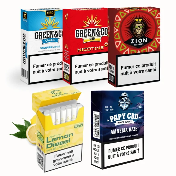 5 Cigarettes CBD Premium - Pack Découverte 2