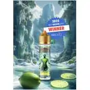 Flacon e-liquide Vape Of Legends primé, saveur citron, décor cascade fantastique