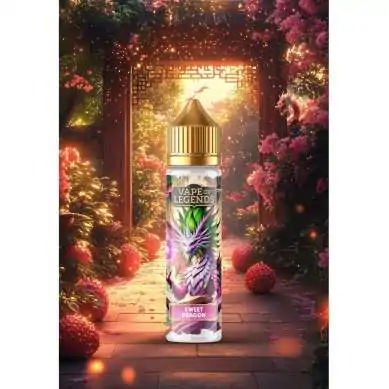 E-liquide Vape of Legends Sweet Dragon dans un décor fantastique avec fleurs et lumières