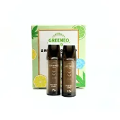 Cartouches CBD Petite Limo Greeneo, pack de 2, 1% CBD, avec boîte et motifs citron