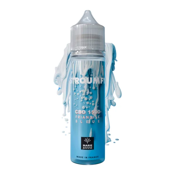 E-liquide CBD 1500 Stroumfy Marie Jeanne saveur bonbon bleu, flacon 50ml, Made in France