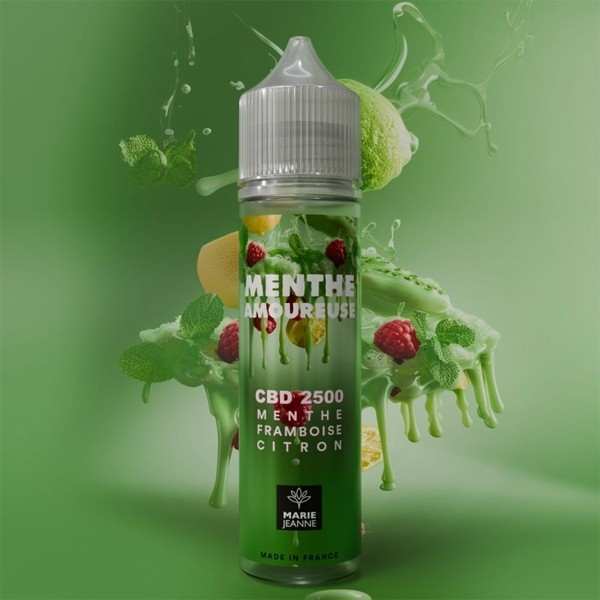 E-liquide CBD Menthe Amoureuse 50ml Marie Jeanne - Menthe Framboise Citron (1500mg)