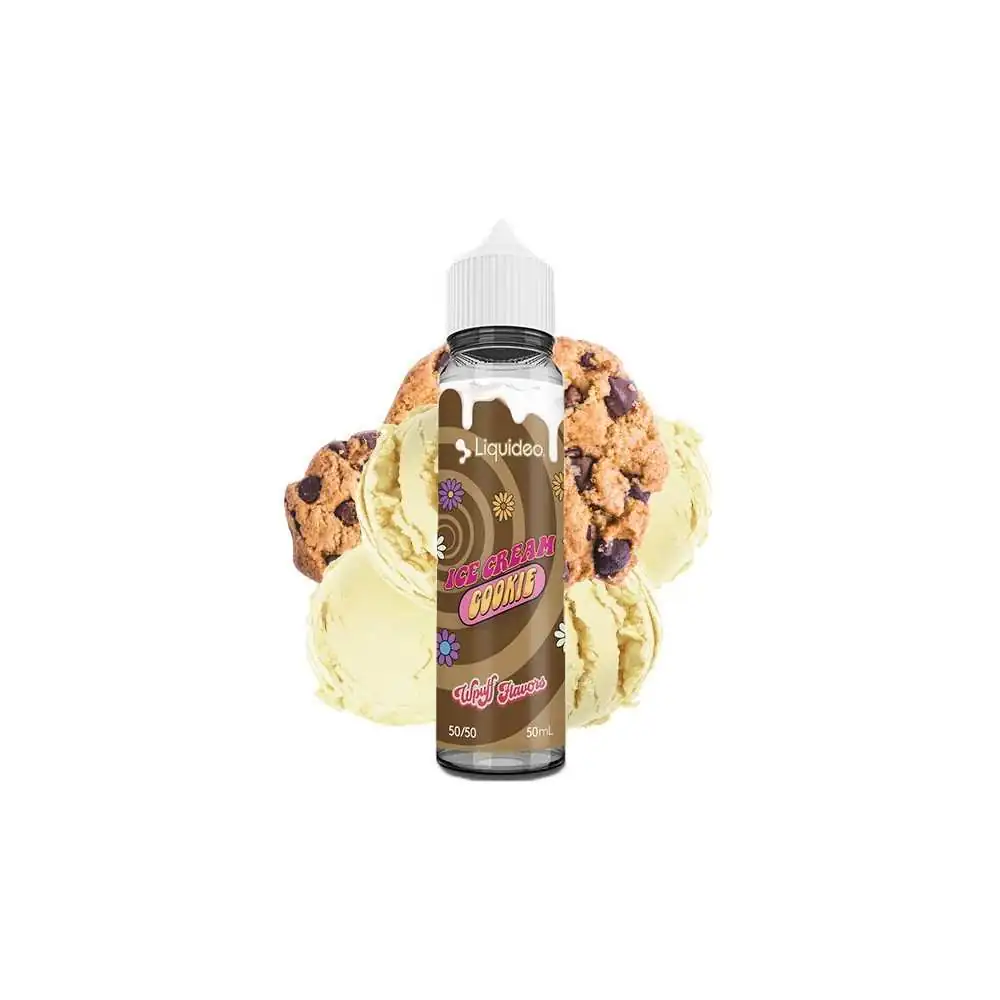 E-liquide Ice Cream Cookie 50ml par Liquideo avec glace vanille et cookies aux pépites