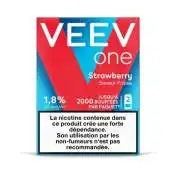 Paquet de 2 Pods Veev One Strawberry saveur fraise, 1,8% nicotine, 2000 bouffées