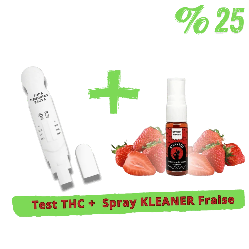 Pack Test THC + Spray KLEANER KLEANTOX Fraise