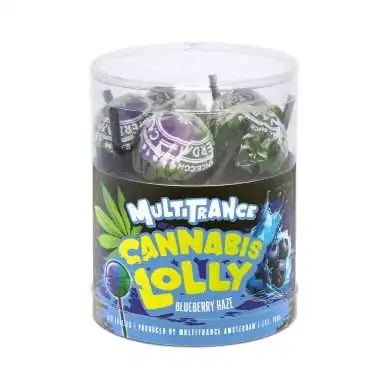 Sucette au cannabis, myrtille | MULTITRANCE boîte
