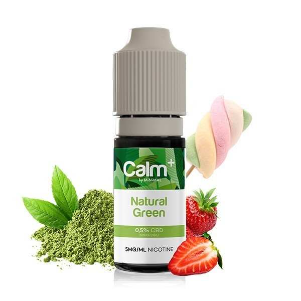 E-liquide CBD Natural Green 10ml Calm+ FUU - Chanvre Fraise Guimauve (20 mg/ml)