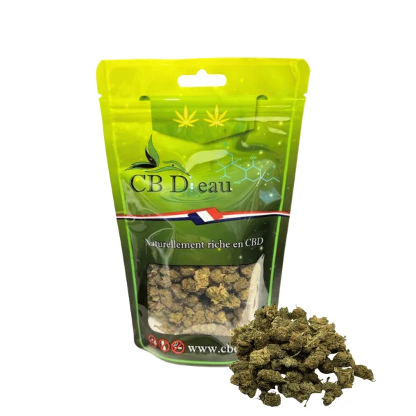 Sachet de fleurs de CBD 'CB D.eau' de 20g, naturellement riche en cannabidiol, origine France
