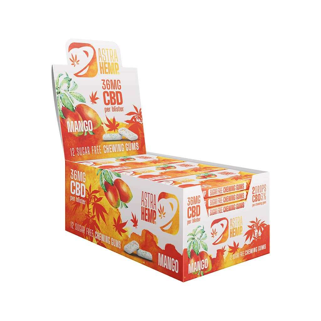 Boîte de 24 Chewing-gum CBD mangue | ASTRA HEMP