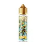 E-liquide Vape Of Legends Tropical Wave, flacon avec illustration exotique et bouchon doré