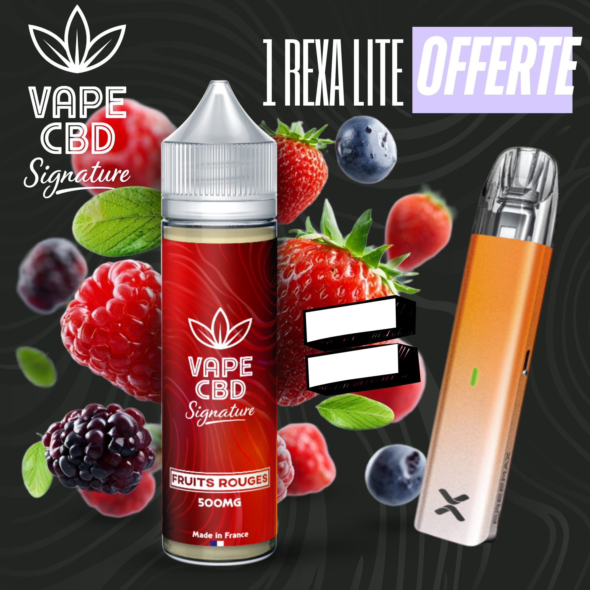 Pack eliquide CBD Fruits Rouges Vape CBD Signature 50ml (1500mg)