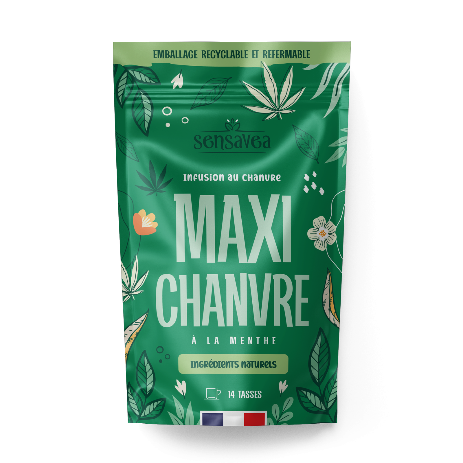 Tisane CBD bio maxi chanvre à la menthe SENSAVEA