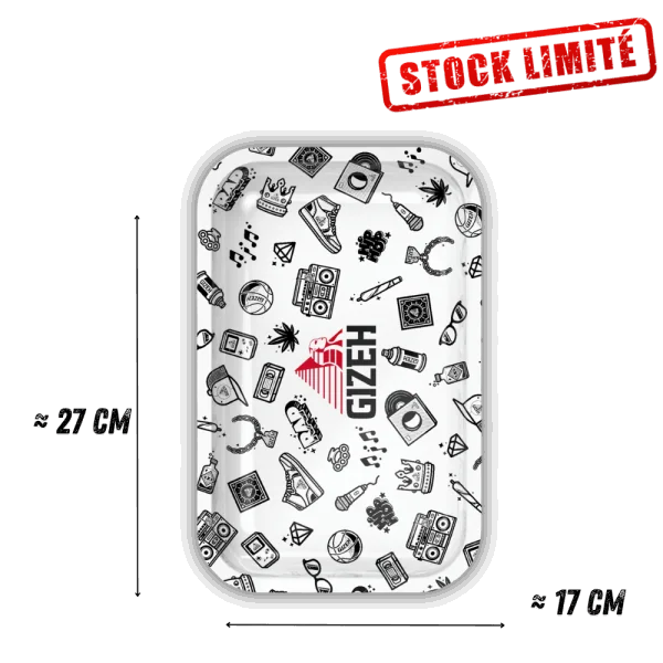 Plateau de Roulage GIZEH Comic Blanc Taille M - 275x175mm