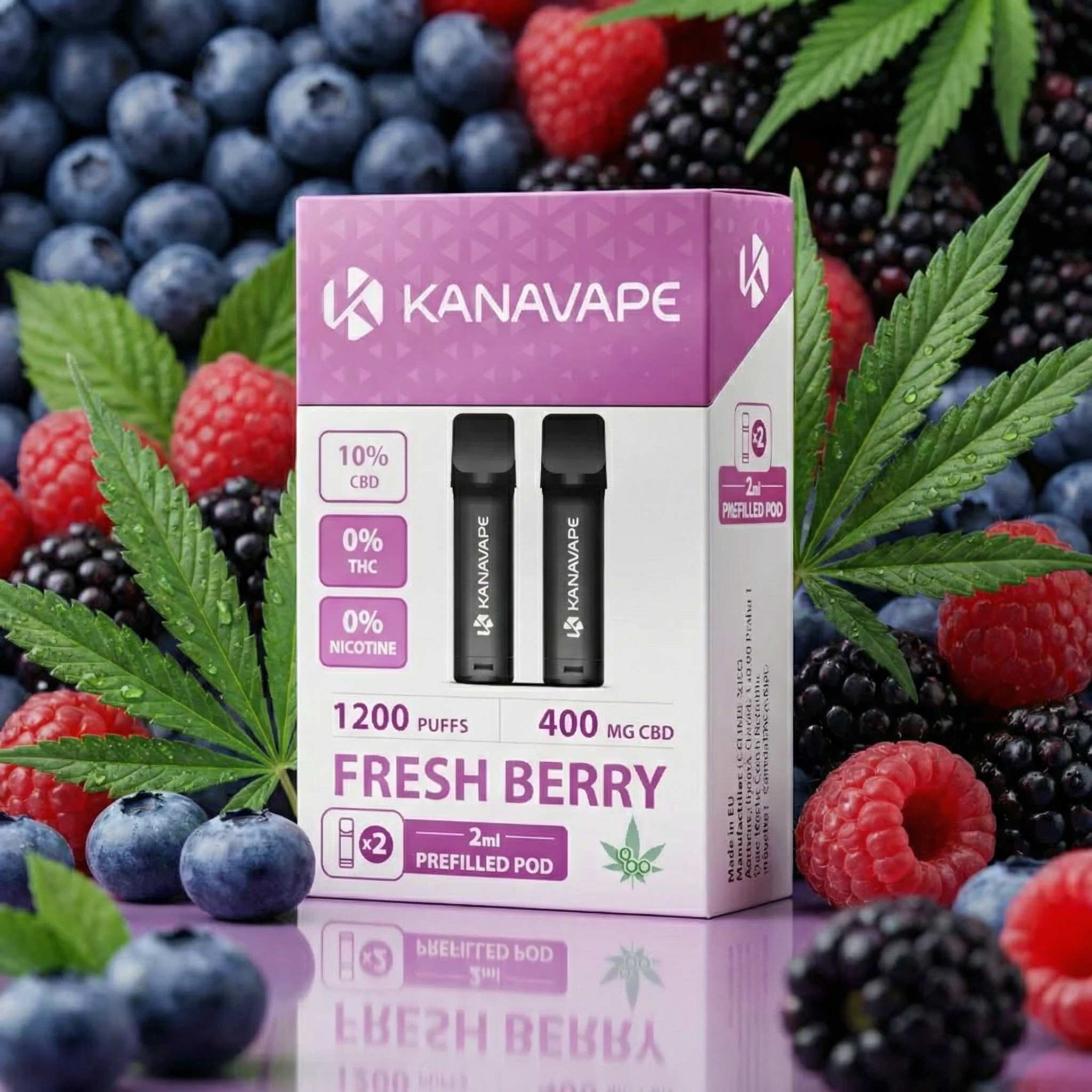 Pod CBD Kanavape Fresh Berry 2x2ml - 400mg CBD