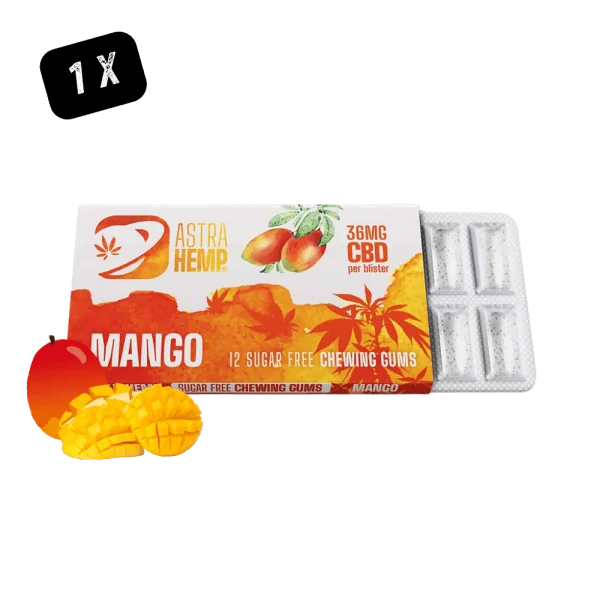 Chewing Gum CBD Astra Hemp Mango 36mg - Pack 12 pièces