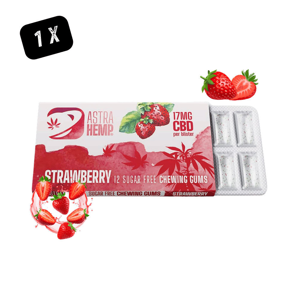 Chewing Gum Astra Hemp CBD 17mg Fraise - Pack 12 Pièces