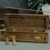 Incense Cone Smoke Box 6" - Mango Wood