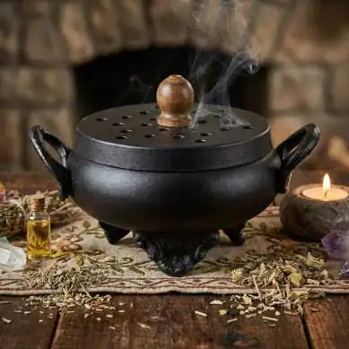 Brûleur d'Encens Chaudron en Fonte