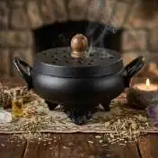 Brûleur d'Encens Chaudron en Fonte