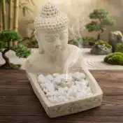 Brûleur d'Encens Buddha Feng Shui Crème