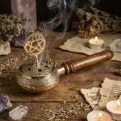 Encensoir Pentagramme Laiton et Bois