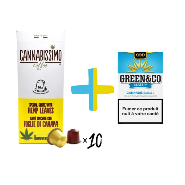 Pack CBD Café & Cigarette - Capsules Cannabissimo + Green&Co Classic
