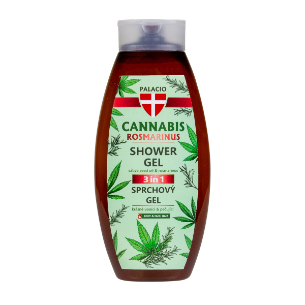 Gel Douche Cannabis & Romarin 3-en-1, 500 ml Palacio