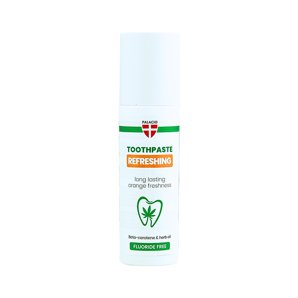Dentifrice à l'huile de chanvre et orange Refreshing, 75 g Palacio Dentifrice à l'huile de chanvre et orange Refreshing, 75 g Palacio