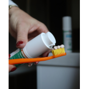Dentifrice à l'huile de chanvre et orange Refreshing, 75 g Palacio : sur la brosse à dents