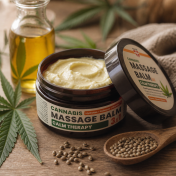 Baume de Massage Calm 3-en-1 Chauffant à l'Huile de Chanvre Palacio : détail du conditionnement
