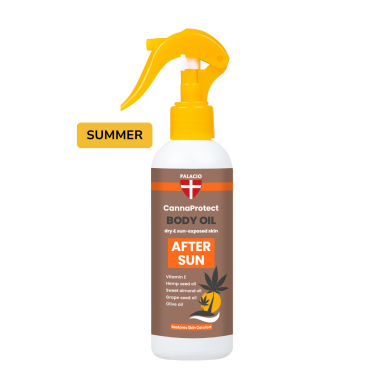 CannaProtect – Huile Corps Après-Soleil au Chanvre, 150 ml Palacio