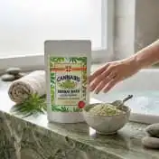 Sel de bain au chanvre – Détente & Peau Adoucie, 200 g Palacio : moment de détente dans le bain