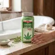 Sel de Bain au Cannabis & Romarin, 900 g Palacio : moment de détente dans le bain