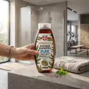 Shampooing Douche au Chanvre FLEX – Effet Frais, 500 ml Palacio : application en massage