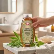 Shampooing au chanvre et à l'ortie - Équilibre cuir chevelu, 500 ml Palacio : application sur les cheveux