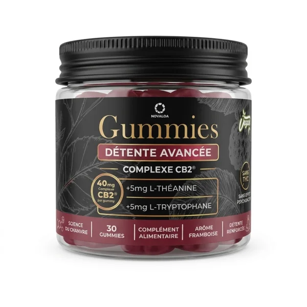 Gummies Complexe CB2 Détente Avancée Framboise 40mg | Novaloa