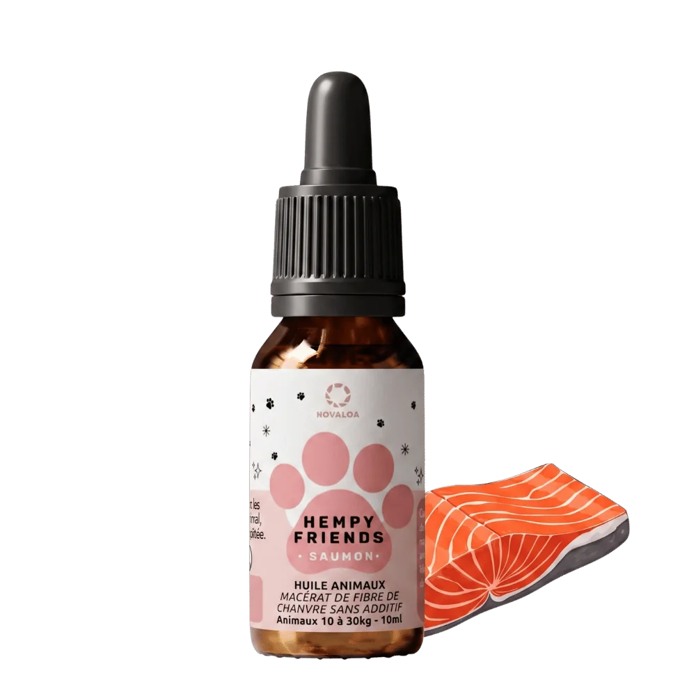 Huile CBD animaux 3% saumon | NOVALOA Huile CBD animaux 3% saumon | NOVALOA