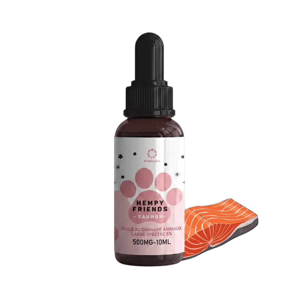 Huile de chanvre animaux 5% saumon | NOVALOA Huile de chanvre animaux 5% saumon | NOVALOA