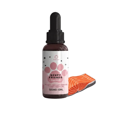 Huile de chanvre animaux 5% saumon | NOVALOA