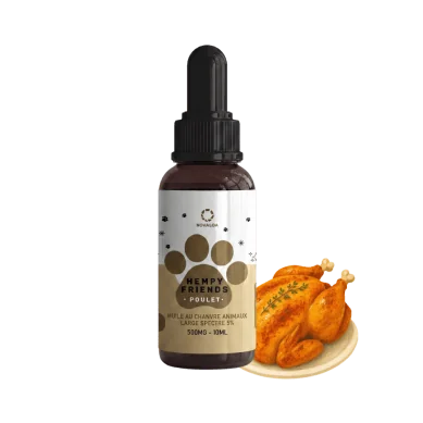 Huile de chanvre animaux 5% poulet | NOVALOA