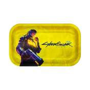 Face du plateau Cyberskunk 420 Large, personnage sur fond jaune et logo