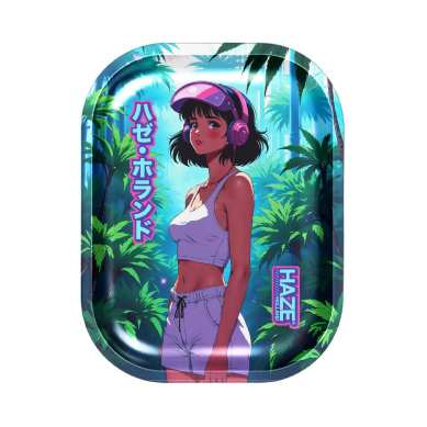 Face du plateau Kimiko, visière rose et jungle verte