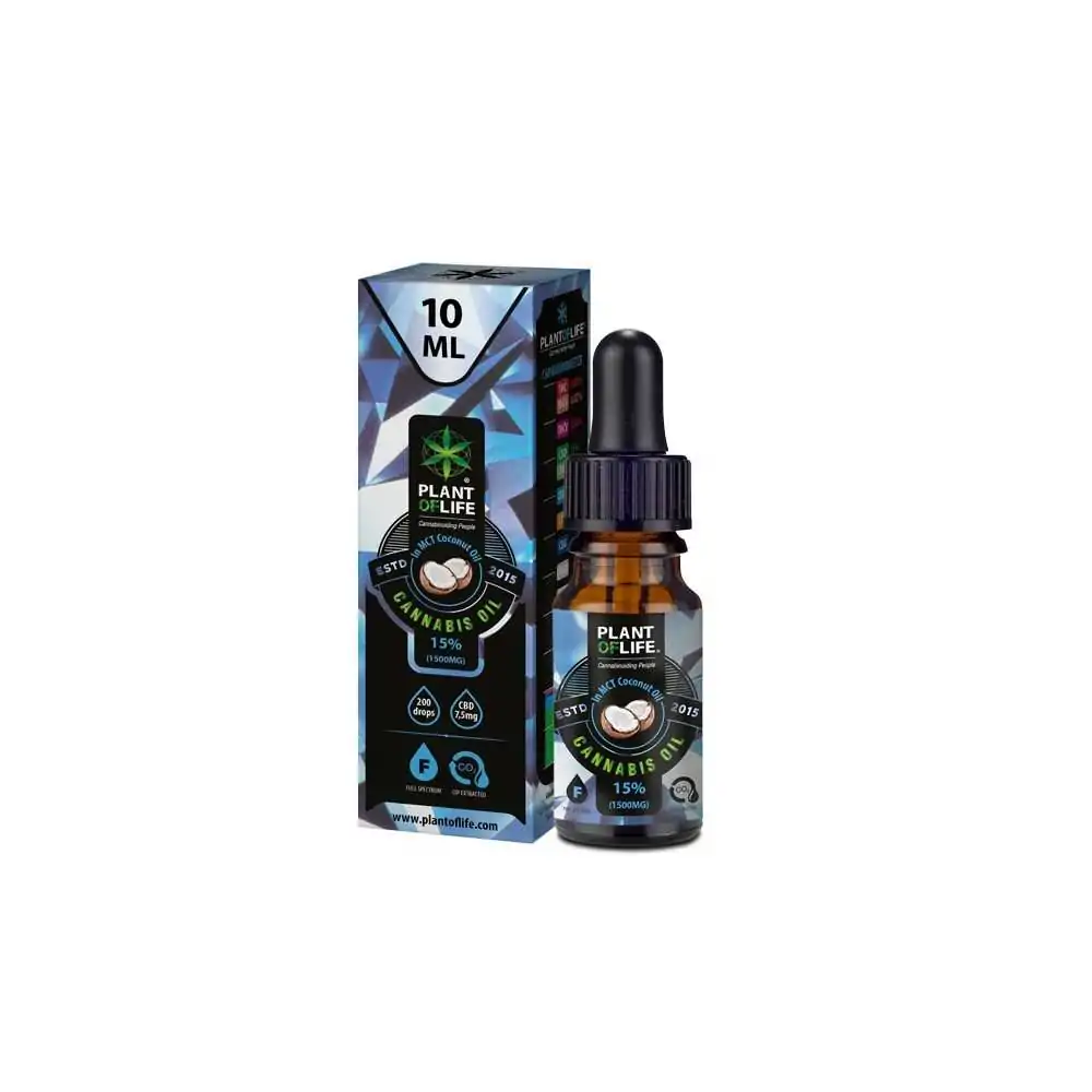 10 ml huile CBD avec huile de coco 15% CBD