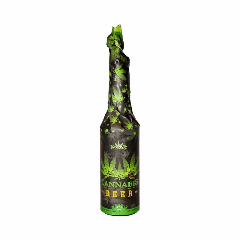 Bière CBD - bouteille habillée 33cl | MULTITRANCE & HAZE (Noir)